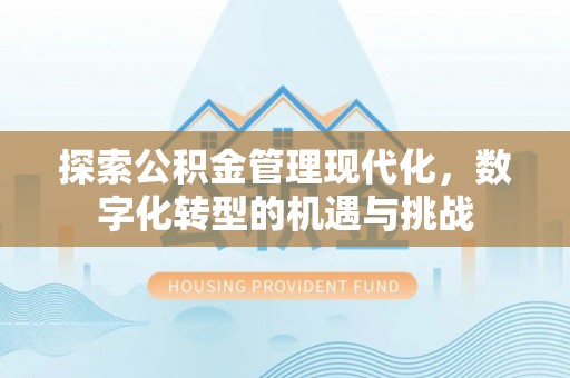 空港探索公积金管理现代化，数字化转型的机遇与挑战