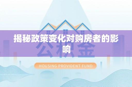 空港揭秘政策变化对购房者的影响